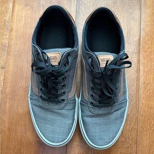 Vans Gray Canvas Low-Top Sneakers with Brown Accents